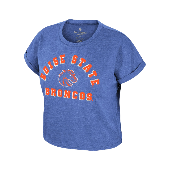 Boise State Broncos Colosseum Women's Shadow Cropped T-Shirt (Blue)