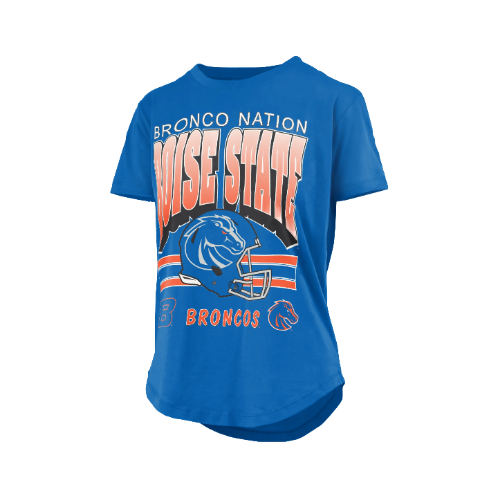 Boise State Broncos Women's Pressbox "Bronco Nation" T-Shirt (Blue)