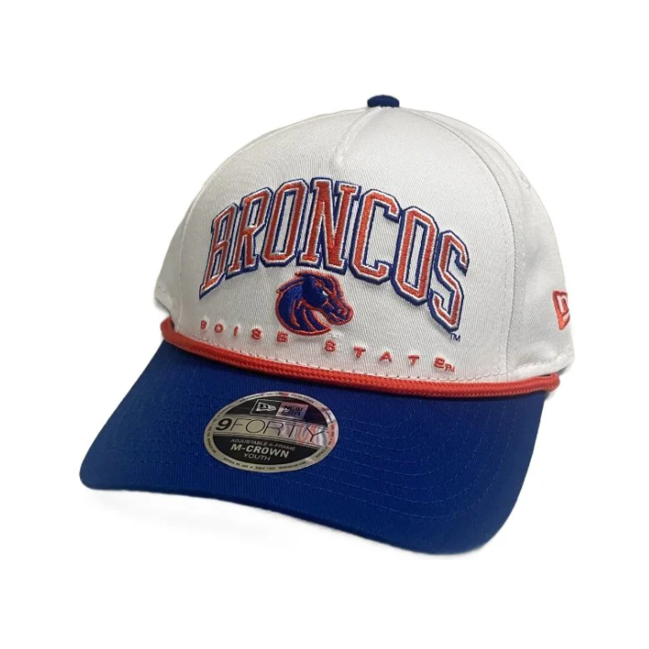 Boise State Broncos New Era Youth 9Forty M-Crown Snapback Hat (White/Blue)