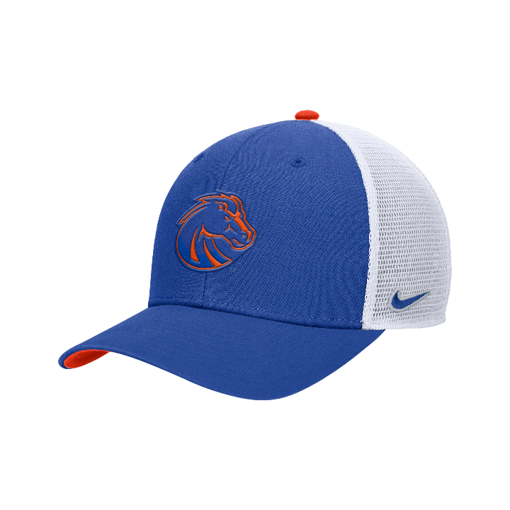 Boise State Broncos Nike Bronco Rise Snapback Trucker Hat (Blue)