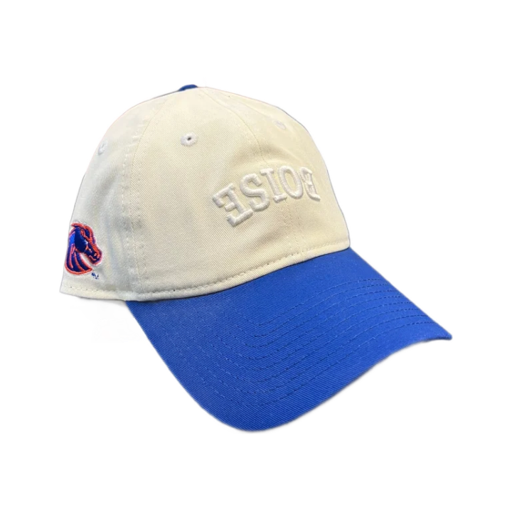 Boise State Broncos New Era Upside Down Cream "Boise" 9Twenty Adjustable Hat (Cream/Blue)