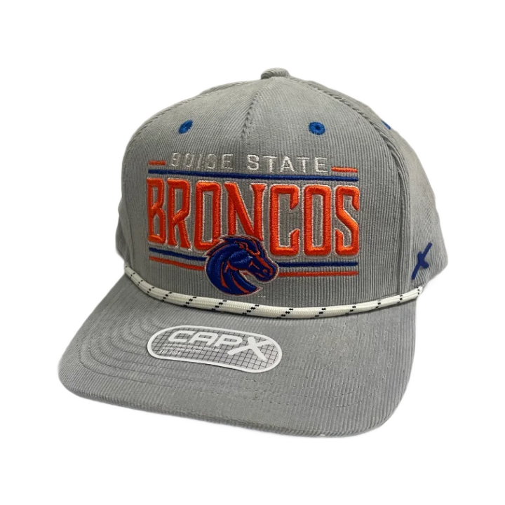 Boise State Broncos CapX Rope Corduroy Snapback Hat (Grey)