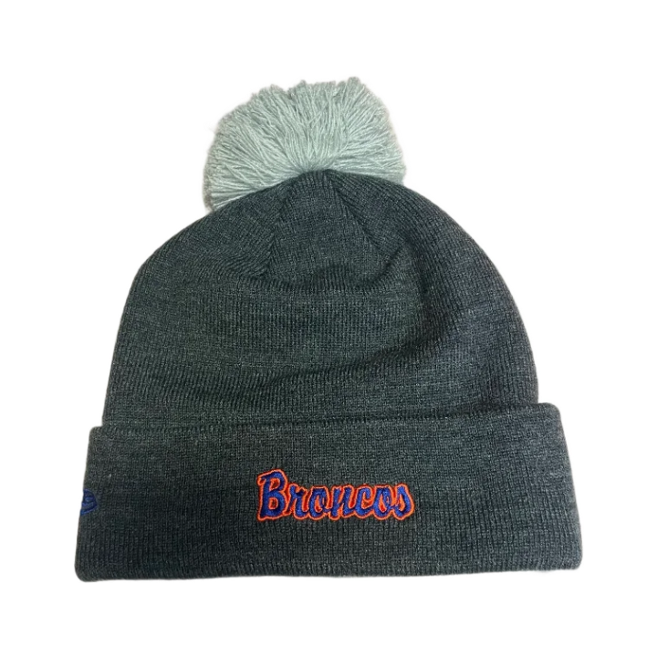 Boise State Broncos New Era Throwback Pom Beanie (Charcoal)