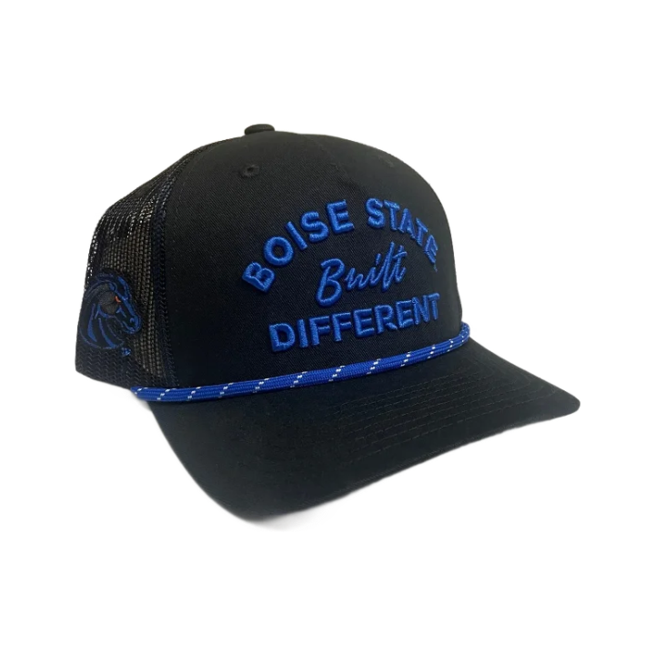 Boise State Broncos CapX Built Different Rope Snapback Trucker Hat (Black)