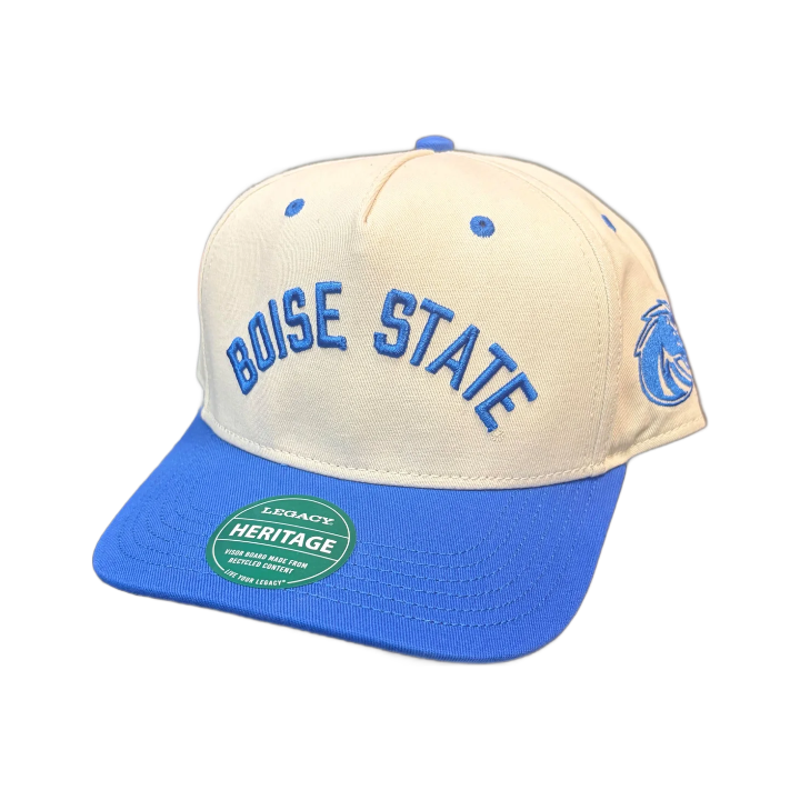 Boise State Broncos Legacy Heritage Wordmark Snapback Hat (Cream/Blue)