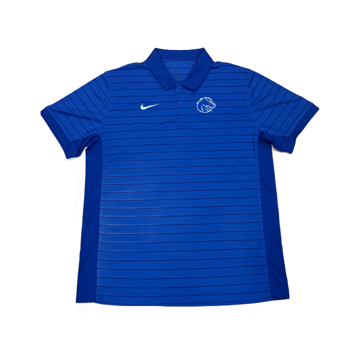 Boise State Broncos Men's Nike On-Field Striped Dri-Fit Polo (Blue)