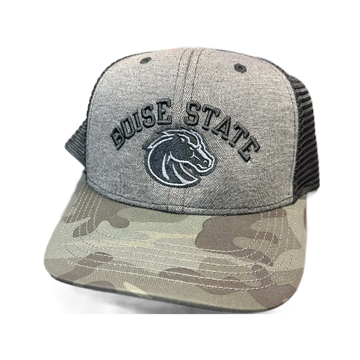 Boise State Broncos Legacy MPS Snapback Trucker Hat (Grey/Camo)