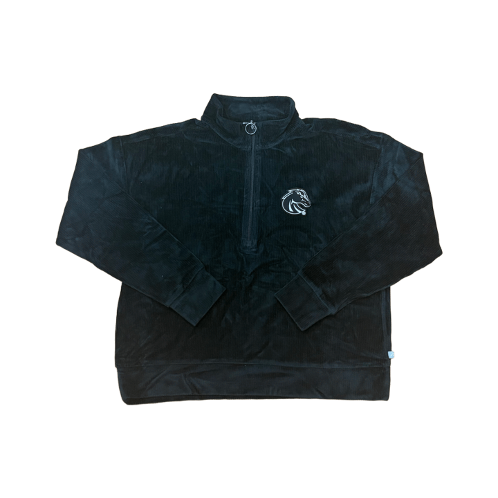 Boise State Broncos Women's Antigua 1/2 Zip Corduroy Jacket (Black)