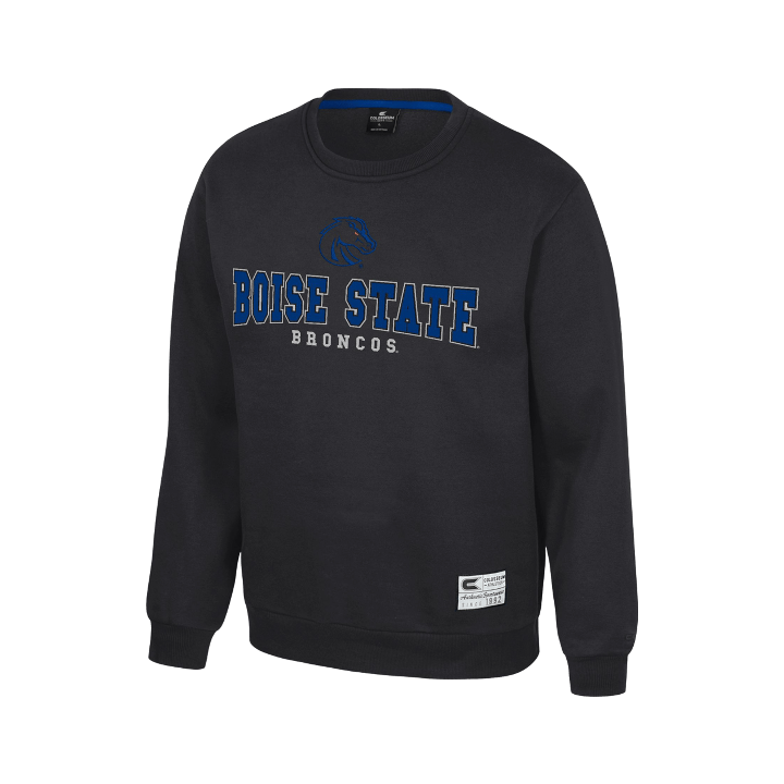 Boise State Broncos Men's Colosseum Crewneck Sweatshirt (Black)