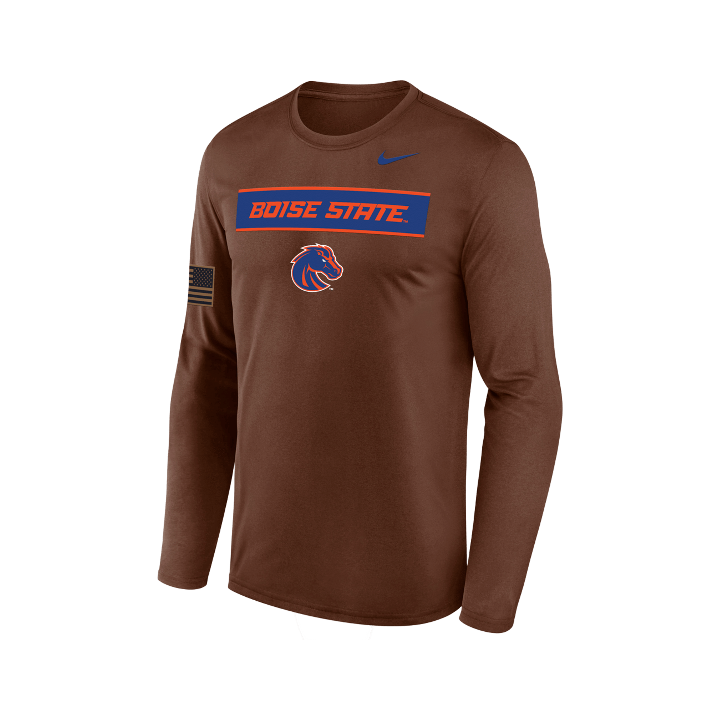 Boise State Broncos Men's Nike 2026 Military Appreciation Dri-Fit Long Sleeve T-Shirt (Brown)