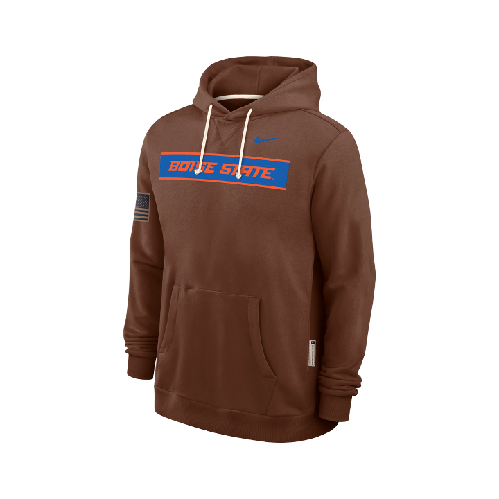 Boise State Broncos Men's Nike 2026 Military Appreciation Dri-Fit Pullover Hoodie (Brown)