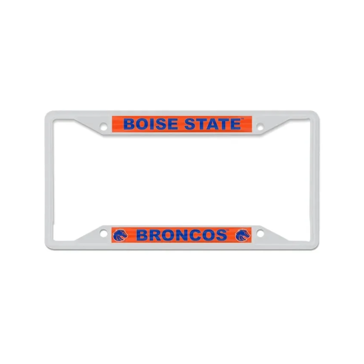 Boise State Broncos Wincraft Matte Metal License Plate Frame (White)