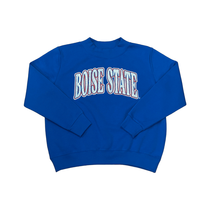 Boise State Broncos Women's ZooZatz Mockneck Sweatshirt (Blue)