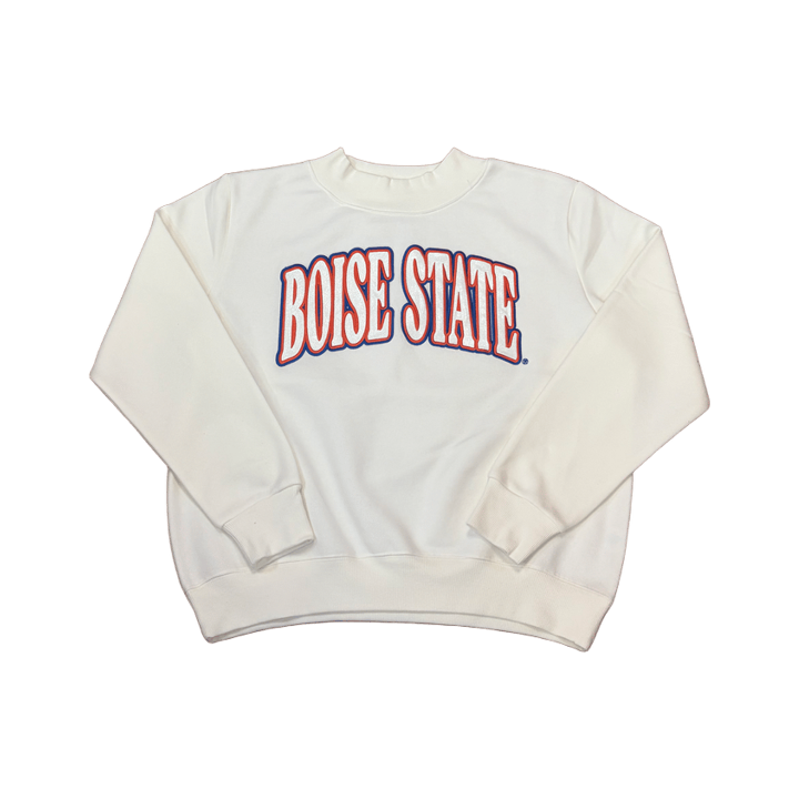 Boise State Broncos Women's ZooZatz Mockneck Sweatshirt (Cream)