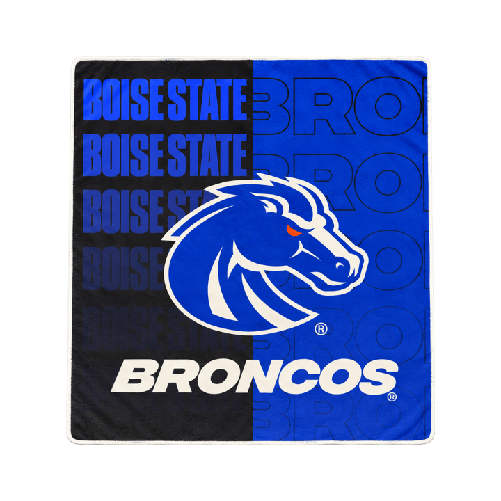 Boise State Broncos The Northwest Group Split Royal Plush Raschel Throw (Black/Blue)