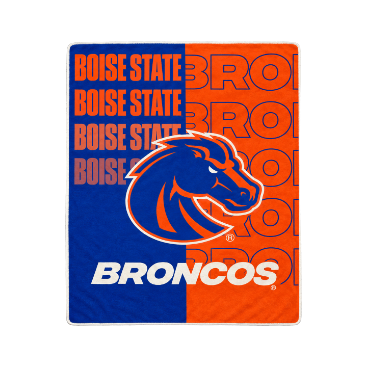 Boise State Broncos The Northwest Group Split Royal Plush Raschel Throw (Orange/Blue)