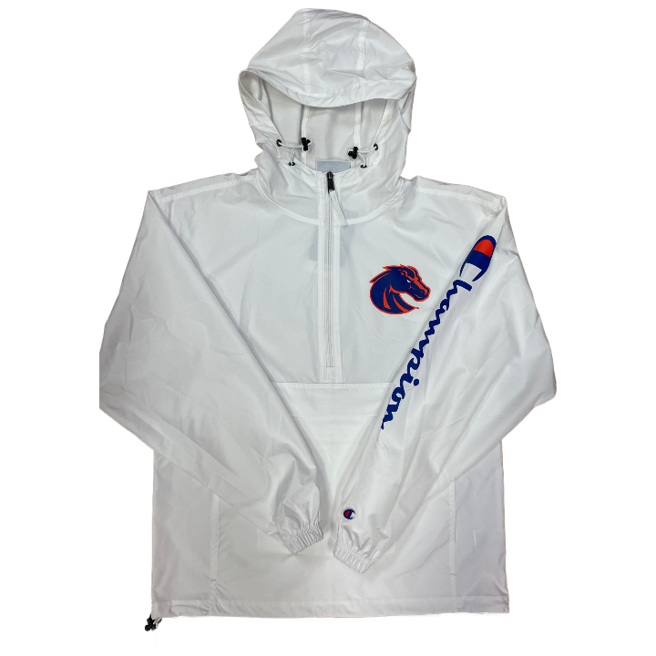 Boise State Broncos Men's Champion 1/2 Zip Windbreaker (White)