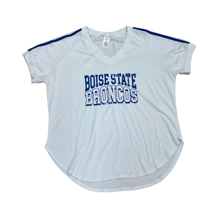 Boise State Broncos ZooZatz Women's V-Neck T-Shirt (White)