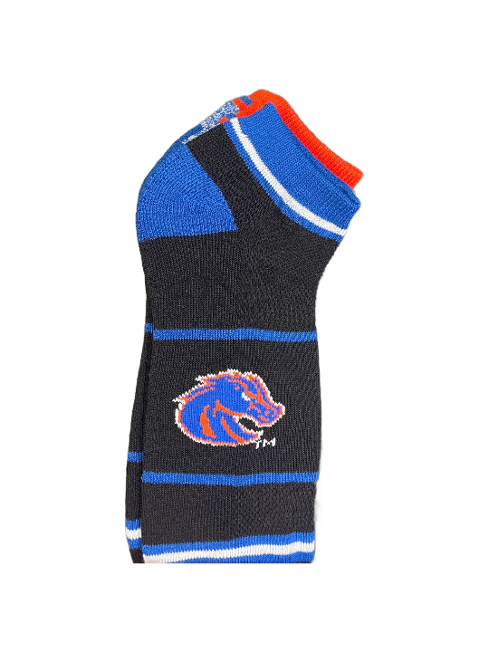 Boise State Broncos For Bare Feet 3 Pair Ankle Socks