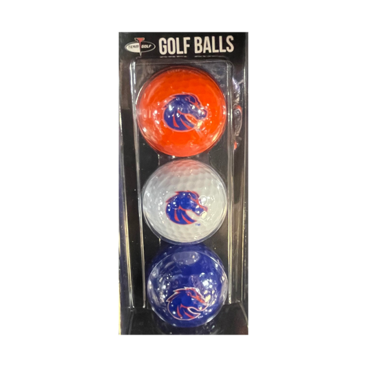 Boise State Broncos Team Golf Tri-Color 3 Pack Golf Balls