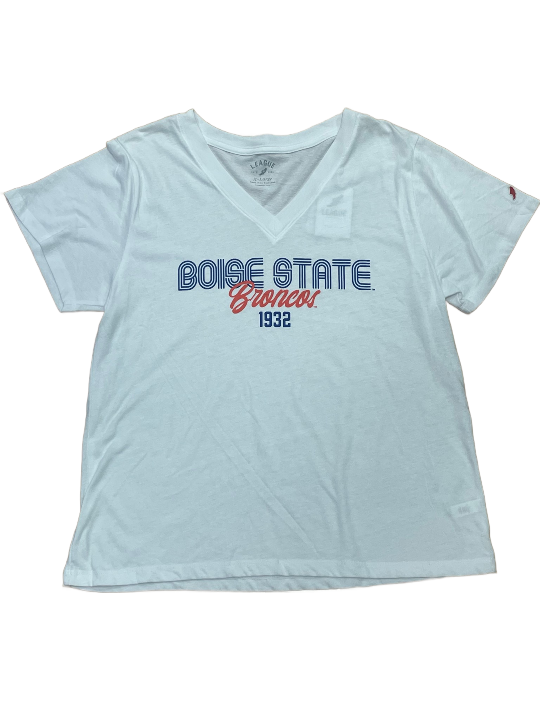 Boise State Broncos Legacy Women's V-Neck T-Shirt (White) – The