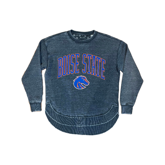 Boise State Broncos Pressbox Women's Crewneck Sweatshirt (Charcoal)
