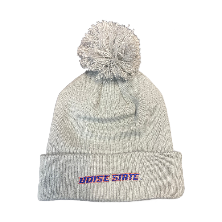 Boise State Broncos New Era Bronco Pom Beanie (Grey)