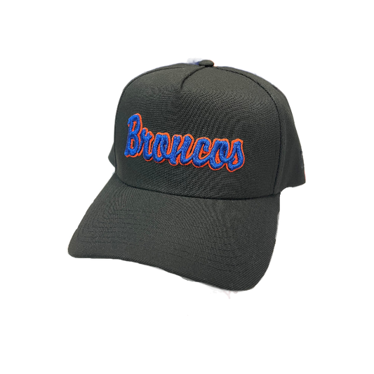 Boise State Broncos New Era Script 9Forty A-Frame Snapback Hat (Black)