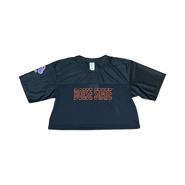 Boise State Broncos ZooZatz Women's Cropped Jersey (Black)