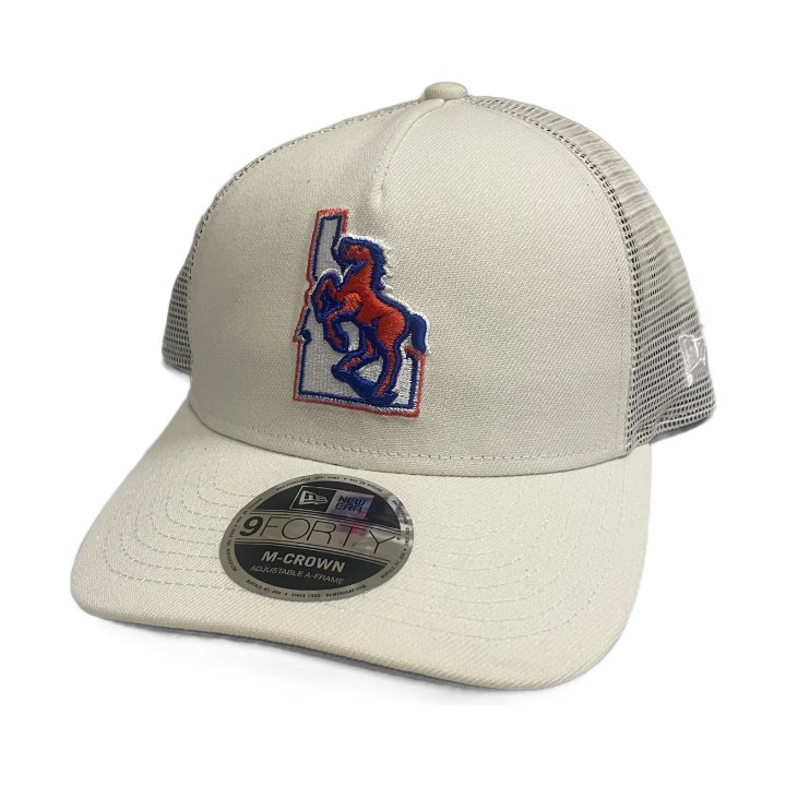Boise State Broncos New Era Vault 9Forty M-Crown Snapback Trucker Hat (Cream)
