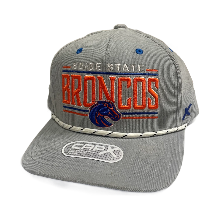 Boise State Broncos CapX Rope Corduroy Snapback Hat (Grey)