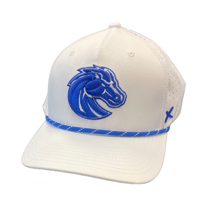 Boise State Broncos CapX Bronco Rope Breathable Snapback Hat (White/Blue)