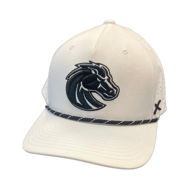 Boise State Broncos CapX Bronco Rope Breathable Snapback Hat (White/Black)