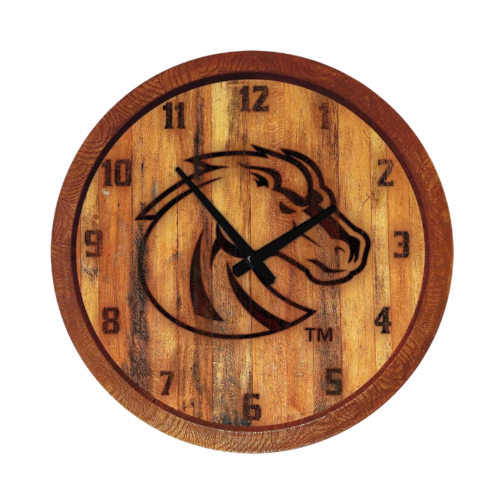 Boise State Broncos The Fan Brand Branded "Faux" Barrell Top Wall Clock
