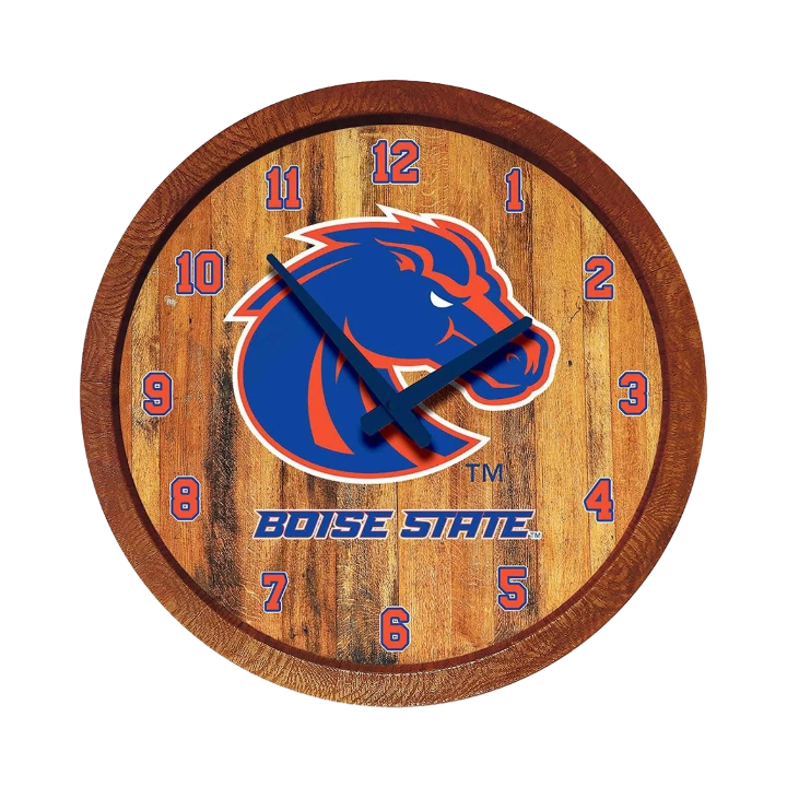 Boise State Broncos The Fan Brand "Faux" Barrell Top Wall Clock