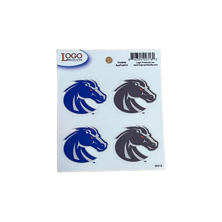 Boise State Broncos Logo Products 4 Pack Mini Decals (Blue/Grey)