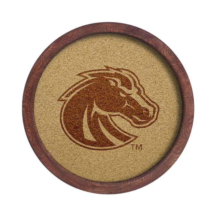 Boise State Broncos The Fan Brand "Faux" Barrel Framed Cork Board