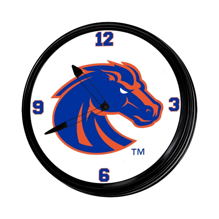 Boise State Broncos The Fan Brand Retro Lighted Wall Clock (Blue/Orange)