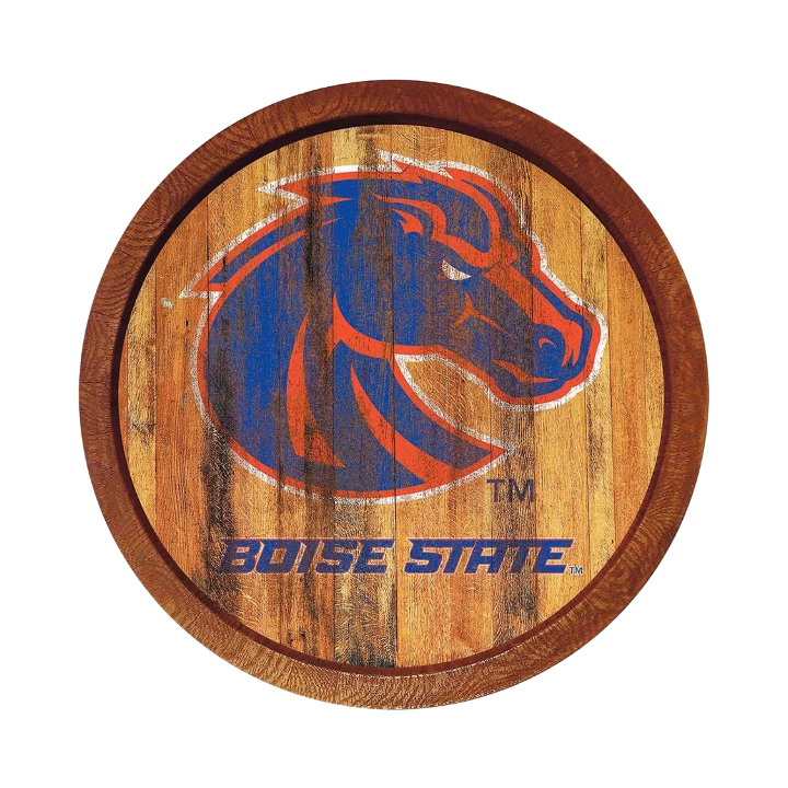 Boise State Broncos The Fan Brand Weathered "Faux" Barrel Top Sign