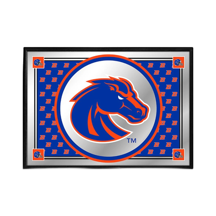 Boise State Broncos The Fan Brand Team Spirit Framed Mirrored Wall Sign (Blue/Orange)