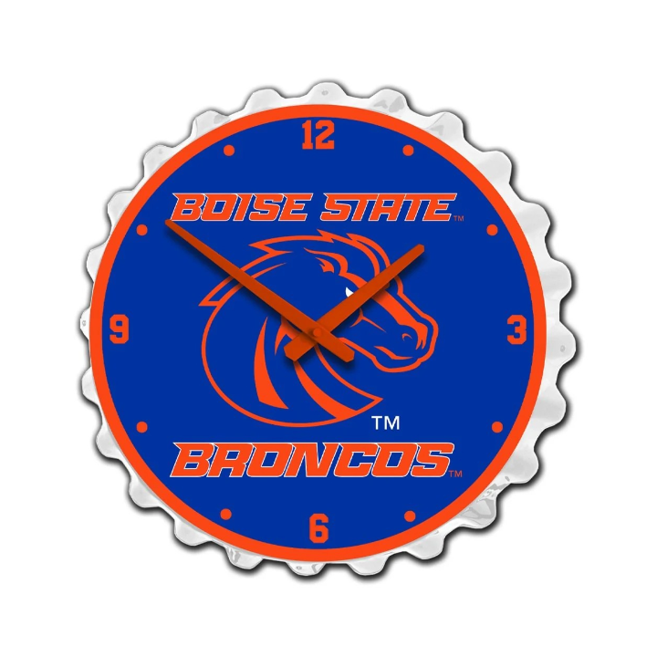 Boise State Broncos The Fan Brand Wordmark Bottle Cap Wall Clock