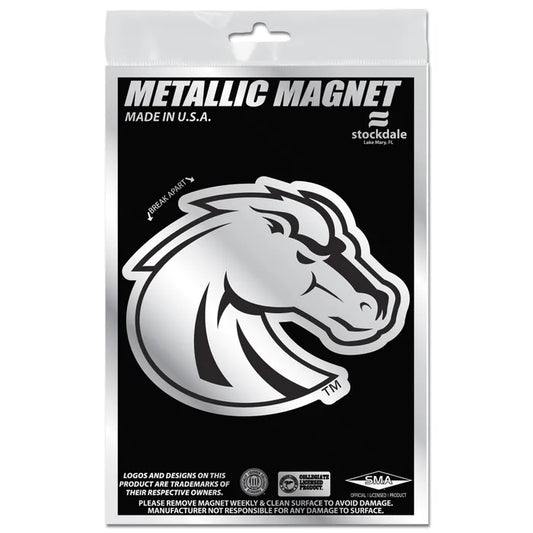 Boise State Broncos Wincraft 3x5 Metallic Magnet (Chrome/Black)