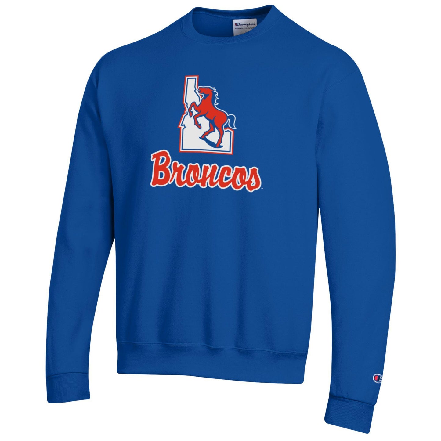 Boise State Broncos Champion Men's Vault Script Crewneck Sweatshirt (Blue)