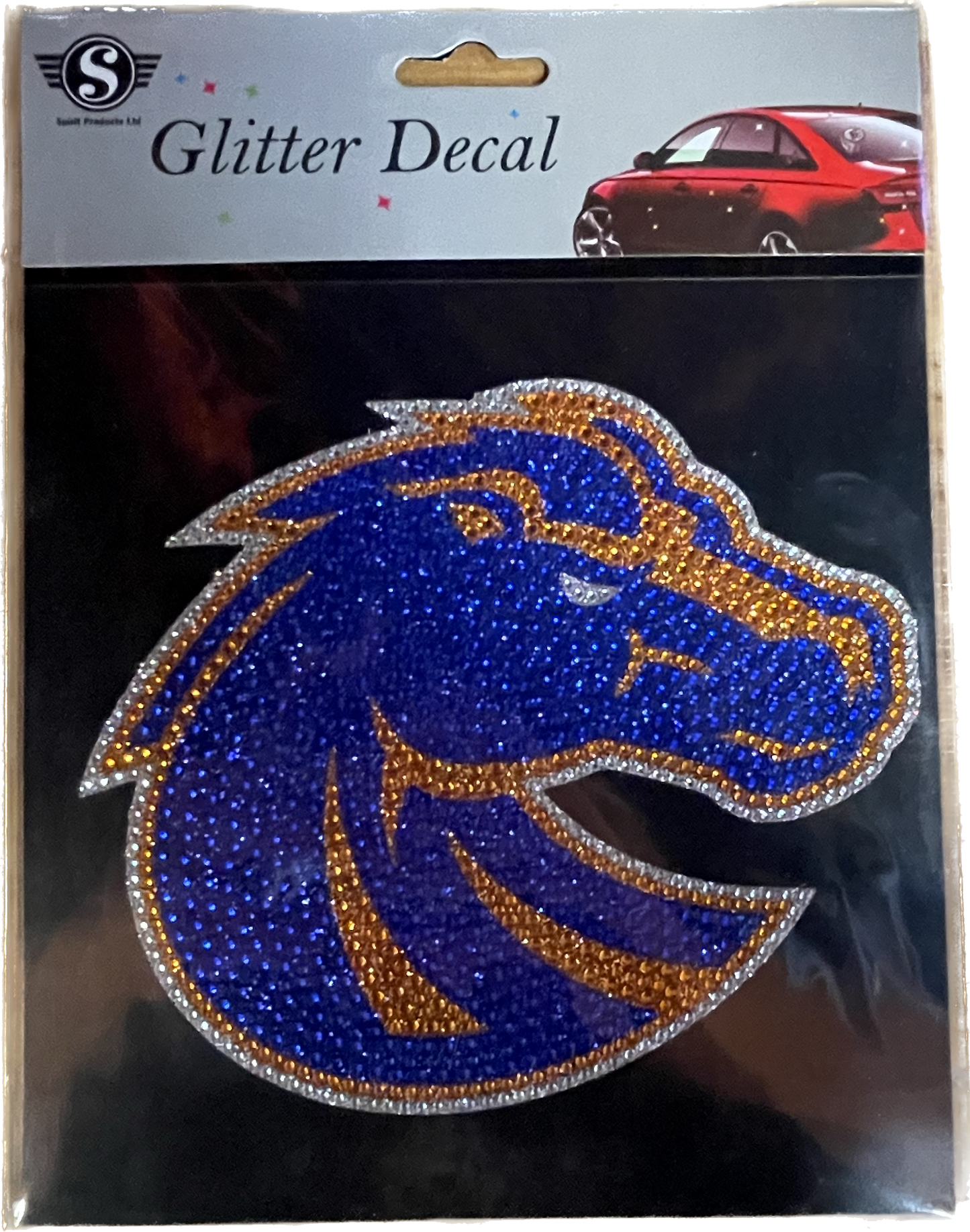 Boise State Broncos Spirit Products 6x6 Studded Glitter Decal (Blue/Orange)