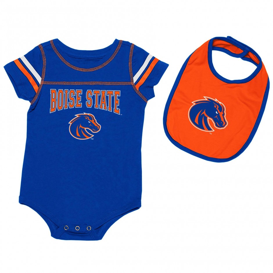 Boise State Broncos Colosseum Infant Onesie & Bib Set (Blue/Orange)