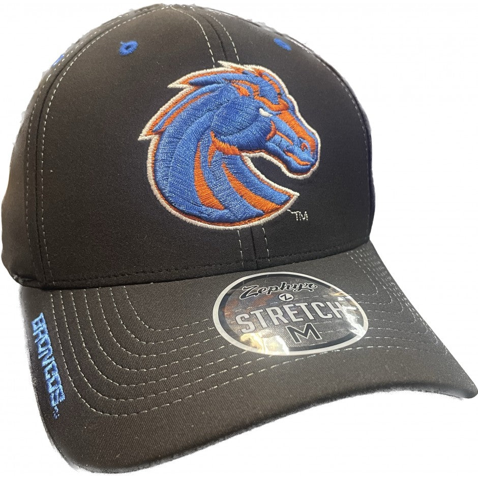 Boise State Broncos New Era Script 39Thirty Flex Fit Hat (Blue