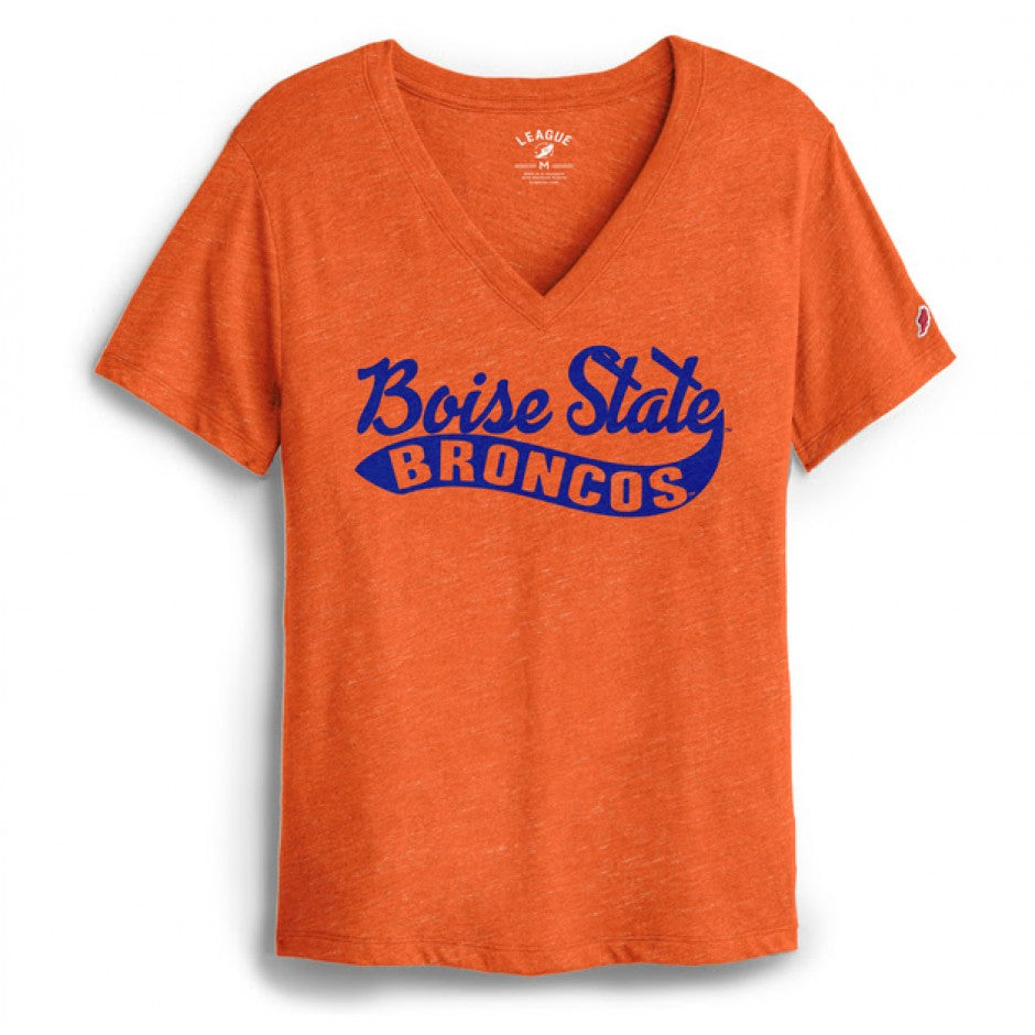 Boise State Broncos Legacy Women's V-Neck T-Shirt (Orange)