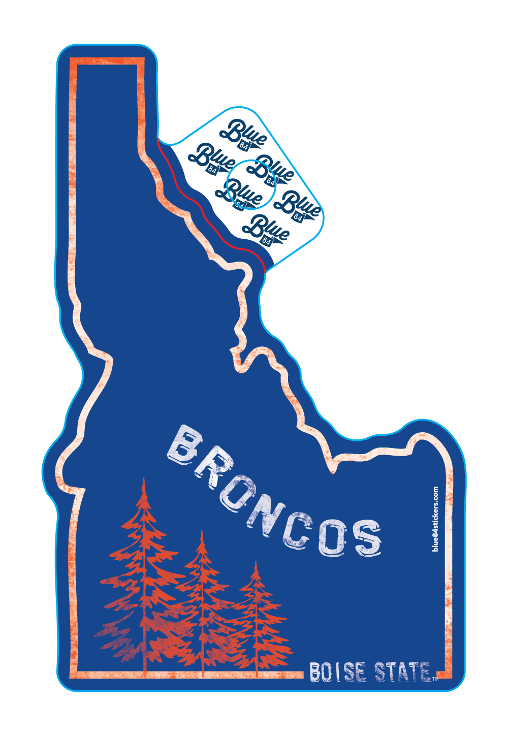 Boise State Broncos Blue84 Idaho Sticker (Blue)