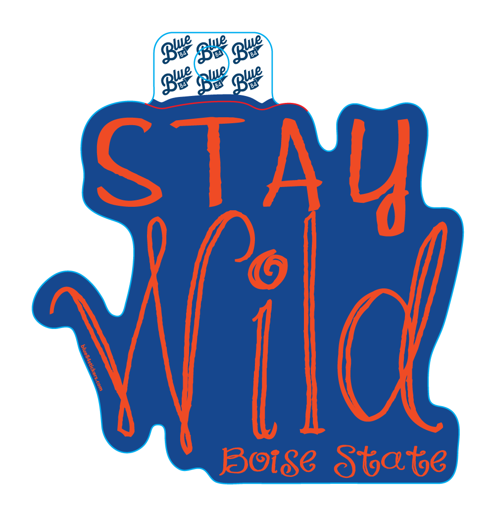 Boise State Broncos Blue84 "Stay Wild" Sticker (Blue)