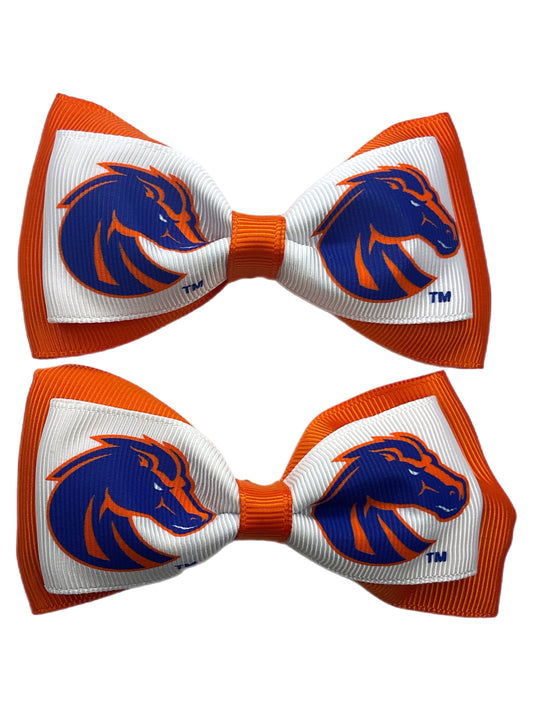 Boise State Broncos USA Bows Pair of Hair Clip Bows